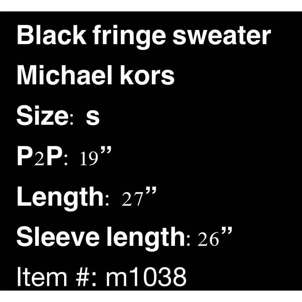 Michael Kors black fringe sweater- size s